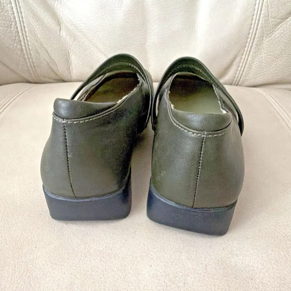Josef Seibel Womens Leather Mary Jane Shoes EU 38 US 7.5-8 Comfort Green